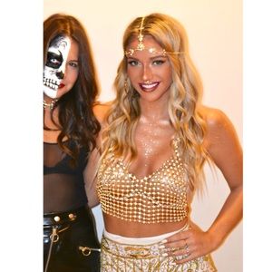 *WORN ONCE* Jeweled Halter Top